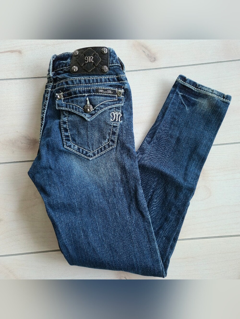 Miss Me Skinny Jeans, Blue, Size 26, Style JS400952